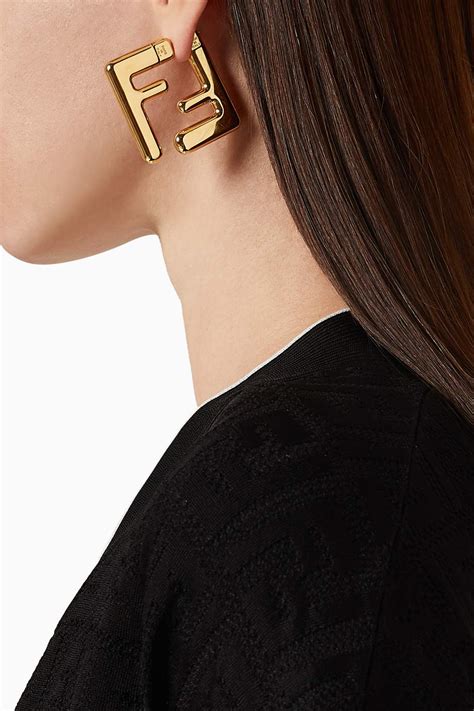 f is for fendi earrings|f is fendi earrings gold.